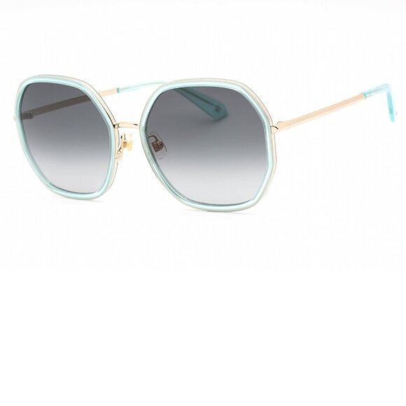 kate spade Accessories - Kate Spade Nicola Gold Teal Hexagonal Sunglasses Brand New In Case